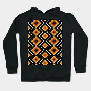 Retro Orange Diamond Pattern Hoodie